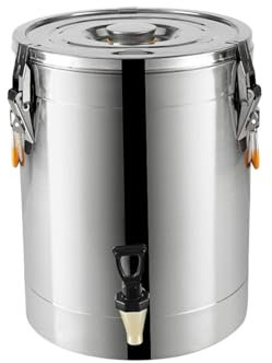 SdaryWare Double-Layer Stainless Steel Insulated Barrel, Ice Bucket Beverage Warmers Drink Dispenser Storage Oil Rice Water Keg,A-40L