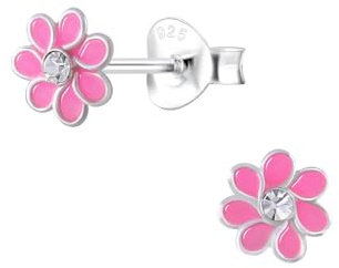 Monkimau Mädchen Ohrringe Blume | Ohrstecker aus 925 Sterling Silber | Kinderohrringe hypoallergen