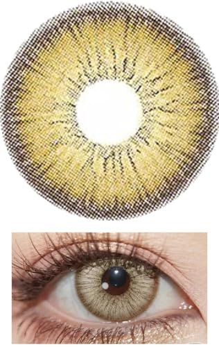 1 Paar Farbige Kontaktlinsen, natürlicher Look(Brown/Braun), stark deckend,Inkl. Kontaktlinsenbehälter