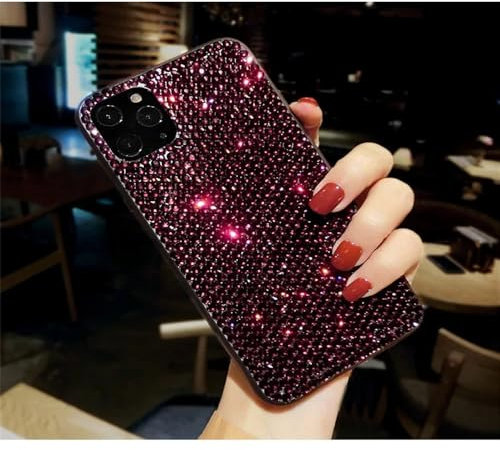 MYSXSWHL Custodia ShinyPhone per iPhone 15Pro 14Plus 13 Pro 12 Mini 11Pro MAX XR 16 PLUS, viola, per iPhone 11