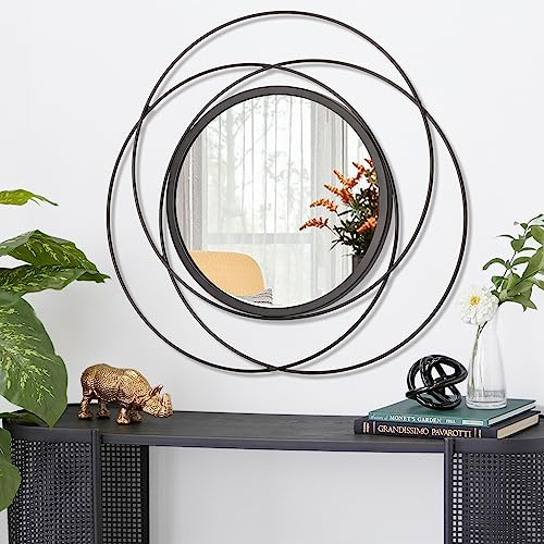 HLFMVWE Spiegel Rund Schwarz, Moderne Wanddeko Wohnzimmer Haus und Schlafzimmer | Spiegel zum Aufhängen an der Wand | Spiegel Originelles Geschenk für Frauen und Mama