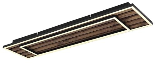 Deckenlampe Deckenleuchte Panel Holzlampe Wohnzimmerlampe 2 Stufen LED L 80 cm