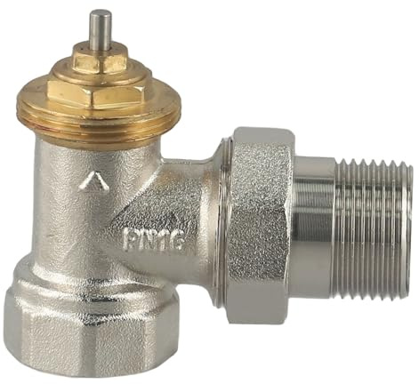 CashMuch DN15/DN20 Messing Winkel Thermostat-Regulierventil ohne Thermostat HD für Heizkörper, S-Regelventil mit M30X1,5mm Thrd, vertikal bis 85° Neigung Installation