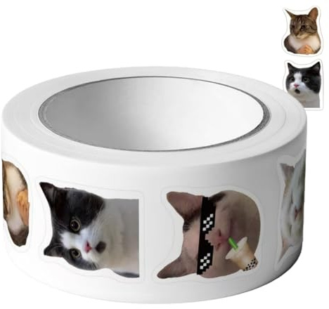 500 Stück Cute Katzensticker Set,Wasserdicht PVC, Ästhetisch Vinyl Sticker für Scrapbooking, Laptop, Handy, Koffer,Tier Sticker,Meme Sticker, Lustige Katzen-Aufkleber für Katzenliebhaber