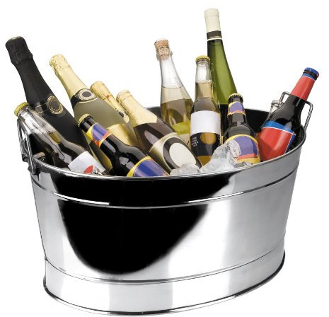 Lacor Vasque à Champagne/bassine Ovale en INOX 18/10-61 x 43 x 28 cm Vasque à Champagne, Argenté