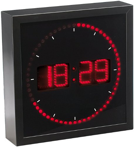 Lunartec Uhren: LED-Wanduhr mit Sekunden-Lauflicht durch rote LEDs (Digitale Uhren, Digitale Wanduhr, rot)