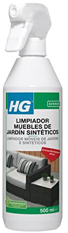 HG Limpiador Muebles de Jardín Sintéticos, Limpiador de Exteriores, Spray Limpiador para Patios de Jardín, Quita Manchas de Mesas, Sillas, Muebles y más, Potente Limpiador de Acción Rápida - 500ml