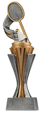 Pokal Trophäe Federball/Badminton mit Gravur ca. 21 cm hoch Größe L
