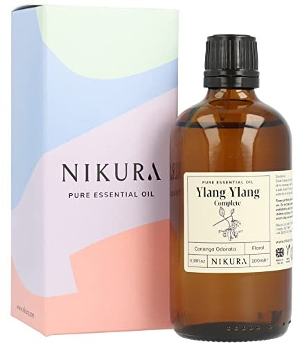 Nikura Ylang Ylang (Complete) Essential Oil - 100ml | 100% Pure Natural Oils | Perfect For Diffuser, Aromatherapy, Humidifier | Great For Stress Relief, Mood Boost, Skincare, Sleep | Vegan & 100% Pure