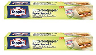 Toppits Butterbrotpapier (28cm x 16m), 2er Pack (2 x 16 Meter)
