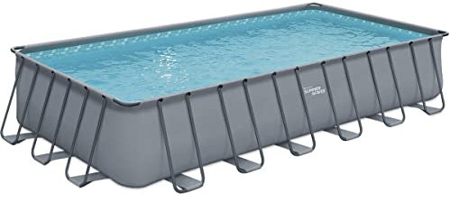 Piscine Tubulaire Grise - Ludo 5 - 7.32 x 3.66 x 1.32 m - Filtration à Sable 5,7m3/H