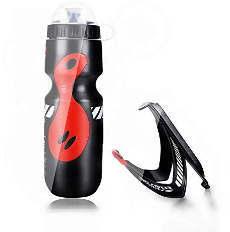 Botella de Agua Deportiva, Botella de Agua de Deportes 650ml, Mantener La Boca De La Botella Limpia, con Soporte de Bicicleta Soporte de Jaula para Bicicletas de Montaña de Ciclo