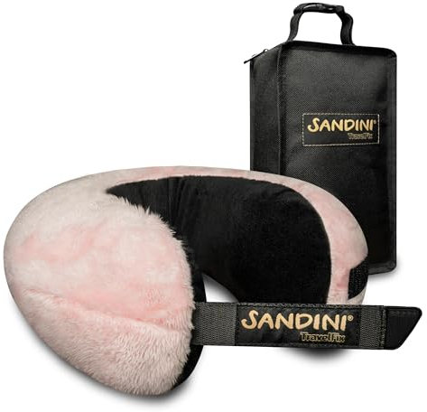 SANDINI TravelFix® Junior – Ergonomisches Nackenkissen für Kinder ab 3 Jahren – Reisekissen Auto/Flugzeug/Zug – Mit Transporttasche – Made in EU, Oeko-TEX®-Zertifiziert