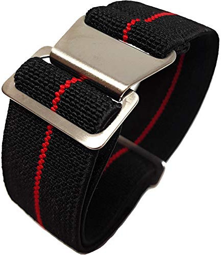 Max Französische Marine Nationale elastische Nylon-Militärbänder für Taucher, Fallschirm-Uhrenarmbänder, 20 mm, 22 mm, 20 mm