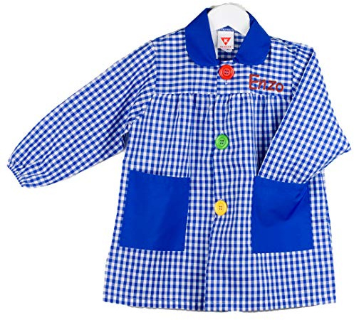 KLOTTZ-Babi Colegio Nombre Bordado Personalizable. Bata Escolar con Botones para Personalizar con Nombre Bordado.