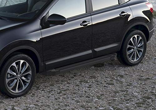 J&J AUTOMOTIVE | Marchepieds Basic Noir aluminium seuil avec X-Trail T32 2015-2018, 2 pièces Marchepied avec ABE Certificat, Matériel de Montage