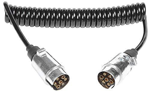 AOHEWEI Cavo per Rimorchio 7 Poli Metallo 1.8M con Connettore Spina a Spina di Traino Lega di Alluminio 12V per Rimorchio Camion Barca Caravan o Altro Veicolo Commerciale