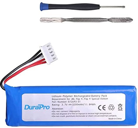 DuraPro - Batteria da 3200 mAh per JBL Flip 4, Flip 4 Special Edition, GSP872693 01