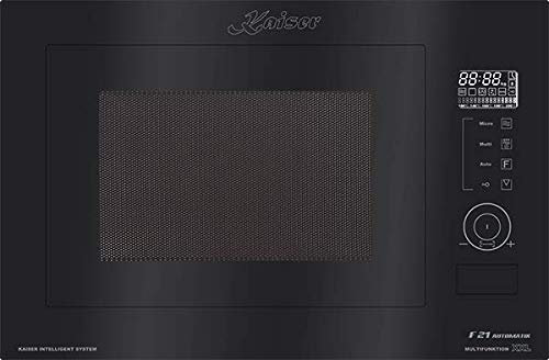 Kaiser EM 2510 microonde da incasso in vetro nero da 60 cm con aria calda e controllo del grill logico