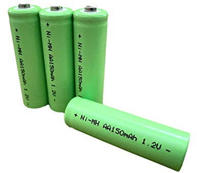 Dunamis Lot de 4 piles AA rechargeables 1,2 V NiMH AA 150 mAh – Convient uniquement aux lampes solaires de jardin