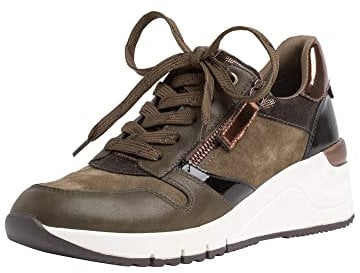 Tamaris Baskets Basses pour Femme, Semelle lâche, Kaki Comb, 39 EU