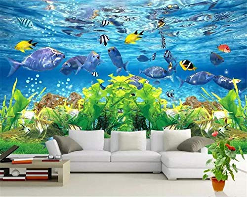 Xcstdjx Benutzerdefinierte Tapete 3D-Wandbilder Die Klarste Unterwasserwelt Schlafzimmer Wohnzimmer Tv Hintergrund Dekor 3D-Tapete Des Landes,200(W)*140(H) Cm