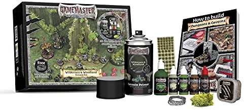 The Army Painter GameMaster Terrain Kit Wilderness & Woodland, 5 Paints, 1 Spray Primer, 4 Basing Materials, Compatible with XPS Foam, Warhammer 40K Terrain, DnD Terrain Campaign Diorama Materials