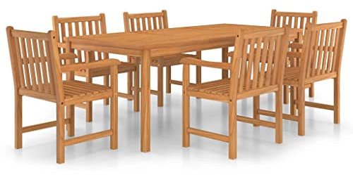 vidaXL 7-teiliges Garten-ESS-Set 200 x 100 cm Massivholz Teak