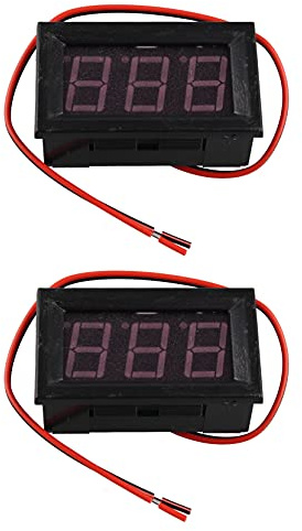 Jopto 2PCS 0.56'' DC4.5V-30V Digital Voltmeter Voltage Tester Gauge Bright LED Display 2 Wires Volt Meter for Motorcycle Car Motor Panel Mount (Blue)