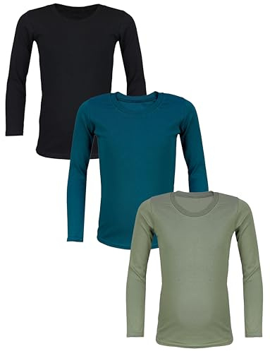 TupTam Kinder Langarmshirts 3er-Pack – 100% Baumwolle, Unisex