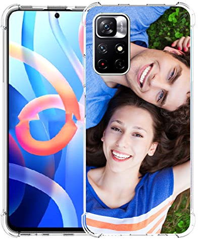 Shumei Coque personnalisée pour Xiaomi Redmi Note 11/Note 11S - Cadeau Photo personnalisé - Absorption des Chocs - Souple - Transparent - Redmi Note 11/Note 11S - Coque en TPU - Image HD