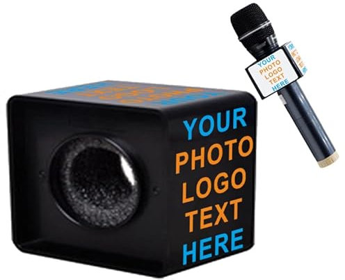 qiqule Custom Triangle Interview Karaoke Microphone Logo (Black Square)