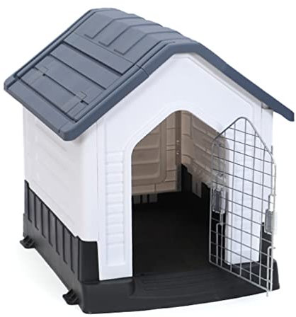 Hundehütte Wasserdichter Aus Kunststoff, Wasserdichtes Hundehaus, Geeignet for Kleine/Mittlere/Große Katzenhunde-Haustierhütten Mit Fenstern Und Abnehmbaren Türen