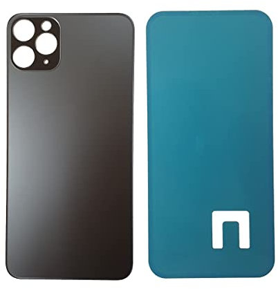 DHLK® Backcover Glas Rückseite Gehäuse kompatibel mit iPhone 11 Pro Max - Back Glass Big Hole (Schwarz)