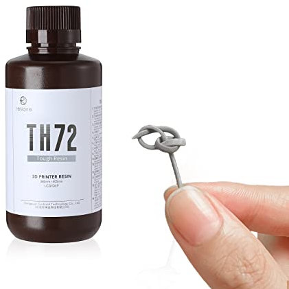 RESIONE TH72 Flexibles, robustes Harz für 3D-Drucker mit lang anhaltender Zähigkeit und schlagfestem Flüssigharz, Harz mit geringer Wasseraufnahme für Figuren (mittelgrau)-500g