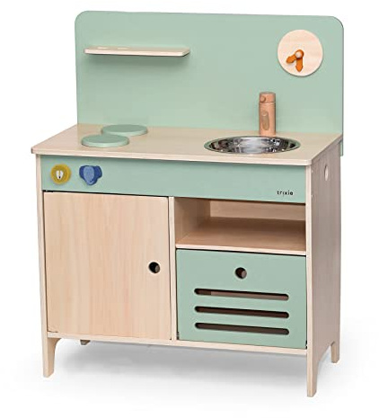 Trixie - Cuisine en Bois certifié FSC avec Four, évier, plaques de Cuisson et minuterie - Jouet pour Enfants à partir de 3 Ans