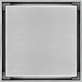 SHUGUANG Bodenablauf Rostfreier Stahl Duschablauf 2 in1 Befliesbar Duschrinne mit Haarfilter und Abnehmbare Abdeckung, Quadrat, Anti-Geruch,Anti-Verstopfen, für Küche, Bad, Keller und Garage,Brushed