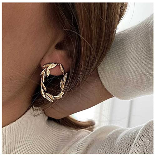 Cimenexe Böhmische Blatt Ohrringe Hohl Oval Ohrstecker Gold Olivenzweig Ohrringe Ausschnitt Oval Blatt Ohrringe Blatt Pflanze Ohrringe Schmuck Für Frauen Und Mädchen Geschenke