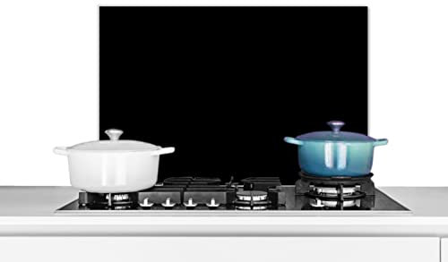 KitchenYeah© Küchenrückwand Platte Spritzschutz Küche Deko Aluminium Platte Spritzschutz Herd Alternative für GlasplatteSchwarz - Muster - Massiv - Schwarz - Dunkel - 60x40 cm
