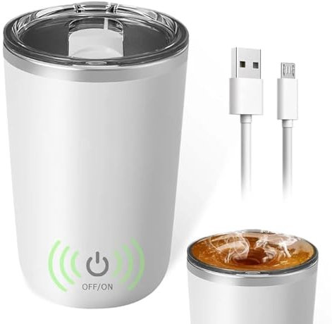 Eléctrico Automático Auto Agitación Taza de Café 400ML, Taza Térmica Magnética Licuadora para Café Proteína Té en Polvo