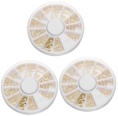 minkissy 3pcs Quinnas Diy Nail Art Stickers Metal Rivet Studs for Women Festival Accessories Nail Decor Art Studs