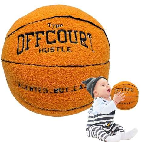 Basketball Kissen, Weiches Basketball Plüschball Deko, Simulation Ball Plüsch Kissen 25cm Schöne Basketball Fußball Plüsch Spielzeug Gefüllte Weiche Creative Dekoration Spielzeug Für Kinder