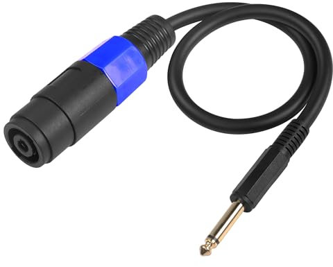CERRXIAN 1.64FT Speakon Female to 1/4 Male Mono Cable,6.35mm (1/4) TS Plug to Speakon Female Speaker Audio Adapter for DJ/PA Speaker Cord