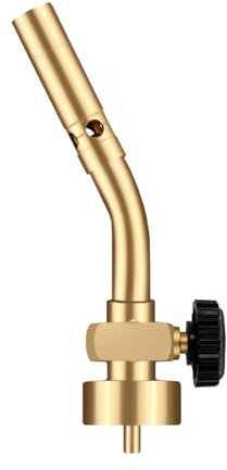 DOMINOX Torcia a propano CGA600 con accensione manuale, in ottone massiccio, per saldatura, brasatura, scongelamento e cottura (solo torcia)