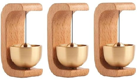 Murman Campanello per Ingresso [3 Pezzi] Campanello Magnetico in | Campanello in Legno Fatto a Mano con Campanello in | Negozio Campanello in Legno per la Decorazione Apertura della Porta