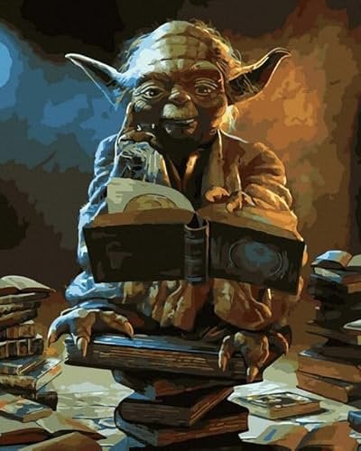 Oh Art! Malen Nach Zahlen Erwachsene Set Mit 3 Pinseln Und Acrylfarben Gemälde Acrylic Malerei DIY Leinwand 40 x 50 cm Yoda