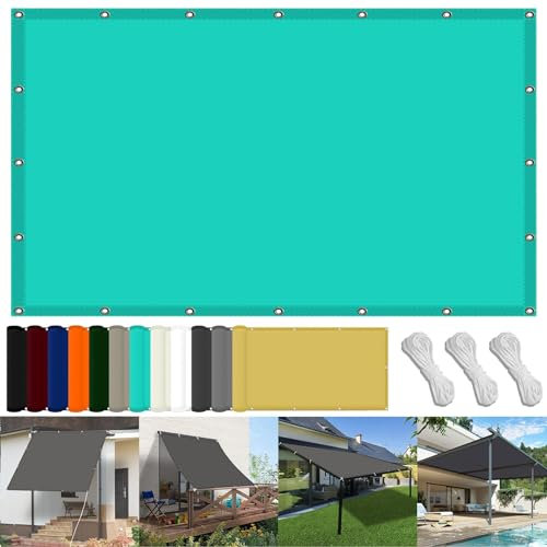 Vela Sombra 200 x 300 cm Impermeable Toldo Sombra Rectangular con Protezione UV PES e Accessori di Montaggio para Parque Césped Patio Jardín Terraza Camping, Azul Cielo