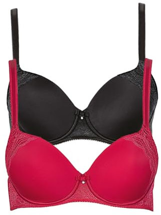 Lisca 2er Pack Schalen BH Evelyn 020228 Gr. 95D in Black-red