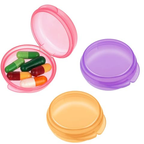 WLLHYF Kleine Pillendose 3 Stück Mini-Pillen-Organizer tragbar Reise-Pillenbehälter tägliche Pillendose Medizin Vitamin Lebertran Aufbewahrungsbox Tasche Geldbörse für Zuhause Arbeit (Set 5, 3 Stück)
