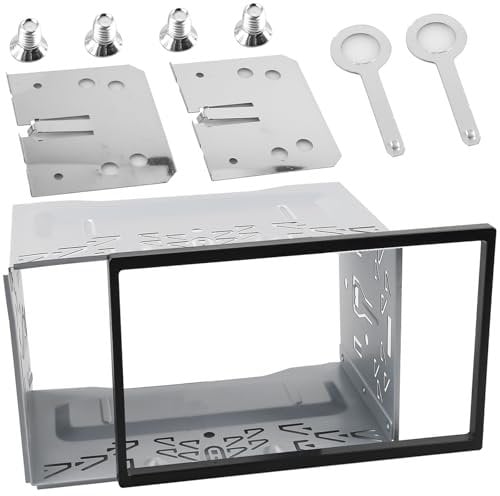 Universal Auto Radio Montage Rahmen, 2DIN Doppel Metallrahmen Halterung Faszienmontageset, 2DIN Autoradio Armaturenbrett mit Rahmen für VW Doppel DIN Auto Radio Auto DVD Player GPS Navigation